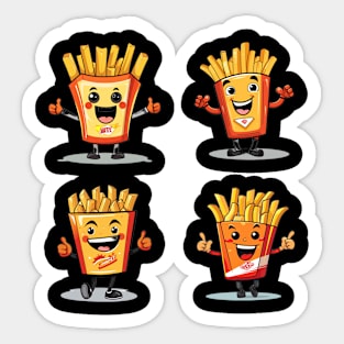 kawaii french fries T-Shirt cute potatofood funny Sticker